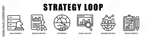 Bild auf Leinwand Strategy Loop web banner icon illustration concept
