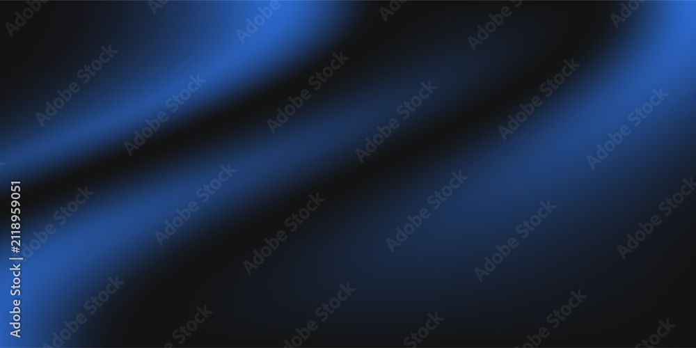 Fototapeta premium Blurred background of black blue waves with grainy texture