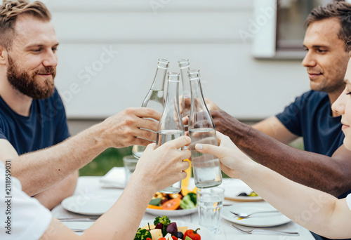 Diverse group of friends to...