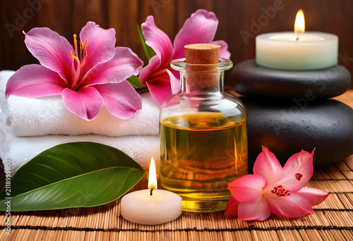 Spa treatment setup with es...
