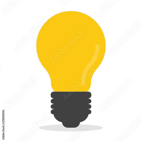 Yellow Light Bulb Icon Bright Idea Concept