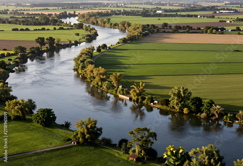 Aerial view of a winding ri...
