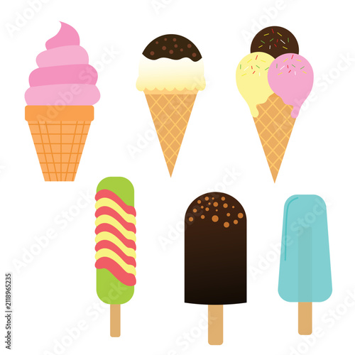 Ice cream vector art digital iluustration.