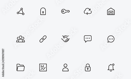  Intranet icon set.