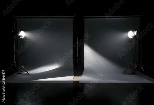 Two studio lights illuminat...