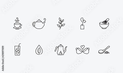  Tea Icons set. Tea icons Pixel perfect