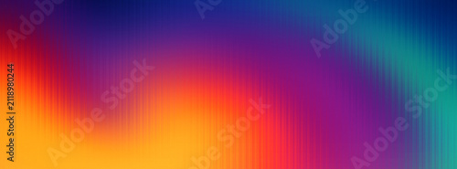 Abstract background featuring a vibrant pixelated gradient transition from warm orange and red to cool purple and deep blue tones