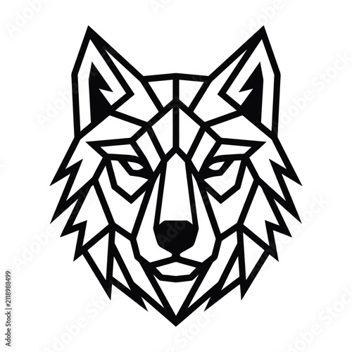 Geometric Wolf Head Line Art Bundle