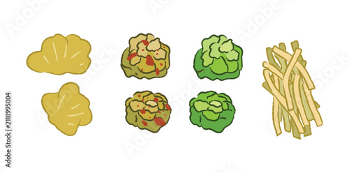 Collection of pickled mustard tuber