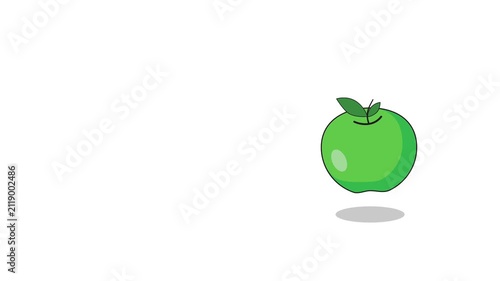 Apple green floating shapes loop and drift gently across a white background, a seamless animated composition of abstract elements in motion
