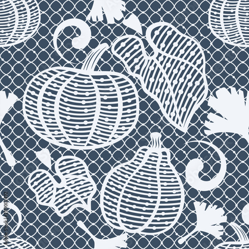 pumpkin vector lace pattern silhouettes flat design with line art ,Hollow out
