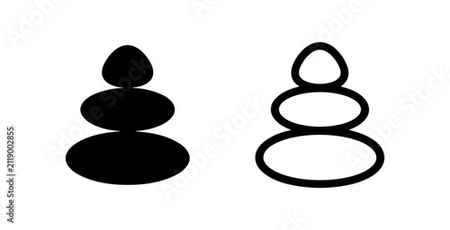 Canvas Print Balanced stone cairn icon, zen and stability symbol