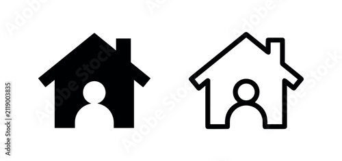 Obraz na plátne Home resident profile icon set