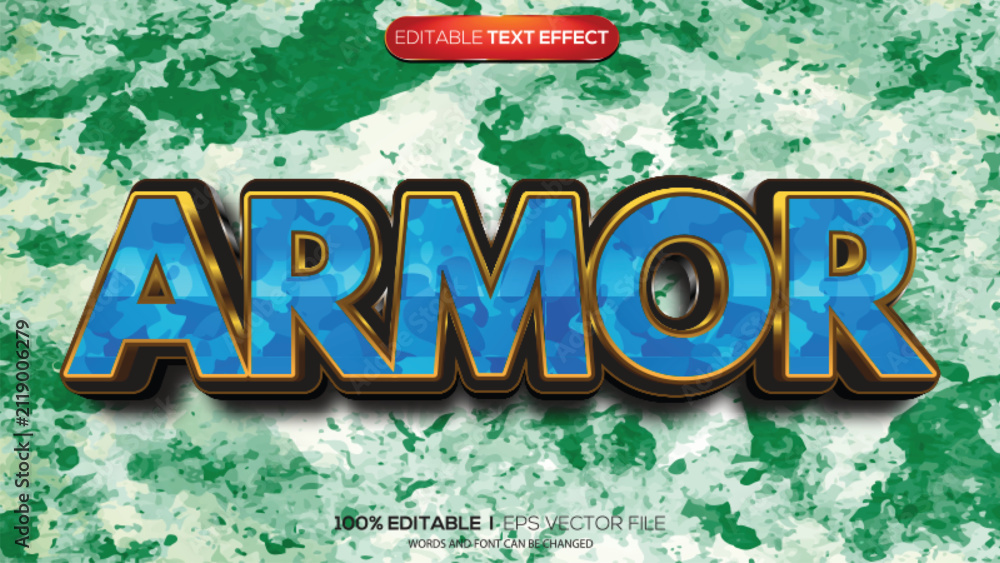 Obraz premium 3d text effect armor theme