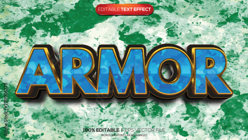 3d text effect armor theme