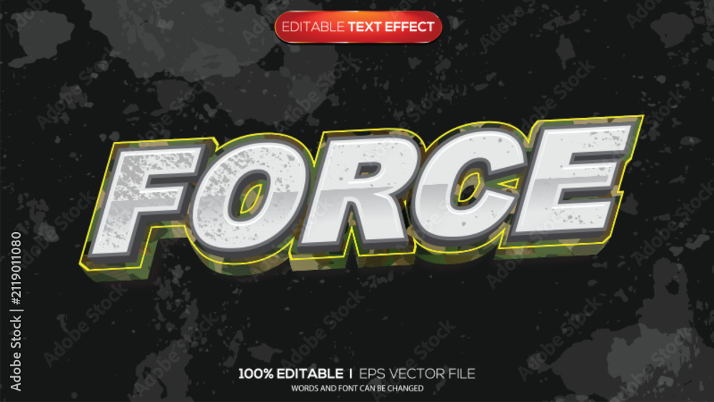 Obraz premium 3d text effect force theme