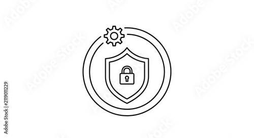 Security shield icon protection technology and data privacy concept