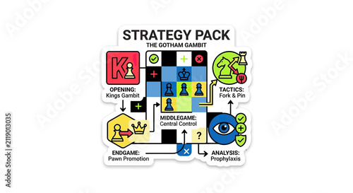 Konstfotografi Chess Strategy Diagram: Opening to Endgame