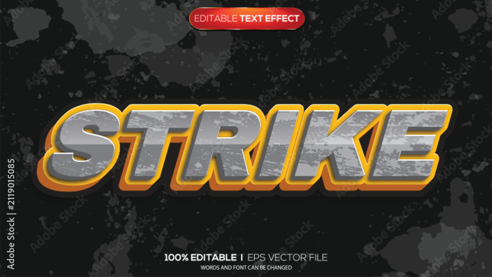 Fototapeta premium 3d text effect strike theme