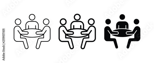 Teamwork Icons, Meeting Symbols, Collaboration Graphics: Diverse Styles