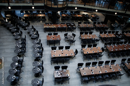 Dining table, meeting table, for gatherings, meals, and parties.