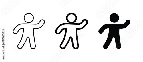 Human Figure Icons, Person Silhouette, Simple Stickman Vector Graphics
