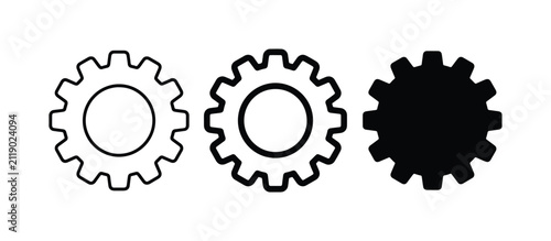 Gear Icons, Cogwheel Set, Mechanical Parts, Industry Symbols, Technology Elements