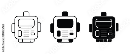 Foto Radio Communication Icons, Two-Way Radio Symbols, Portable Transceiver Graphics