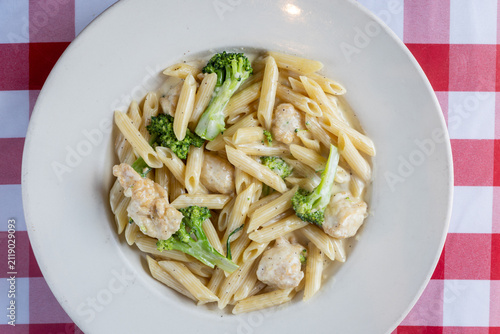 Chicken Alfredo overhead