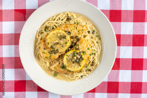 Chicken piccatta overhead
