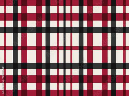 Web Seamless Red Black and White Plaid Tartan Pattern Background – Classic Checkered Textile Design for Fabric and Fashion
