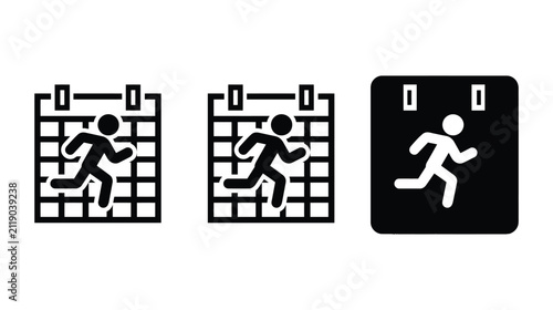 Calendar vector icon set depicting deadline exit concept