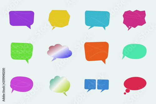 set of colorful speech bubbles art