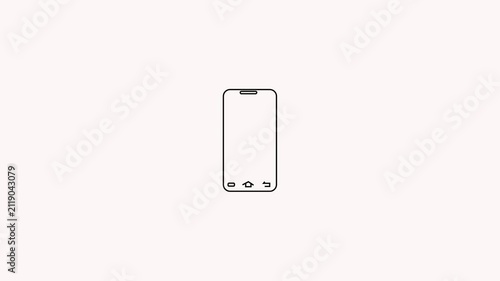 Smartphone Rotation with Black Arrow Indicating Horizontal Orientation on Light Background comp.