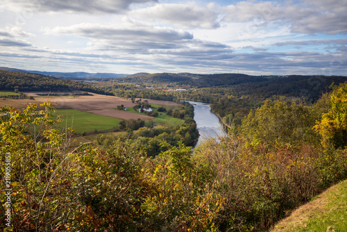 Wyalusing Rocks Scenic overlook of Susquehanna river and a Dutch village Pennsylvania. PA route 6.