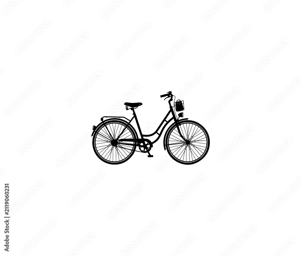 Fototapeta premium Modern Black City Bike Vector Illustration