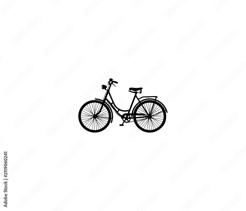 Fototapeta premium Classic Black City Bike Vector Illustration