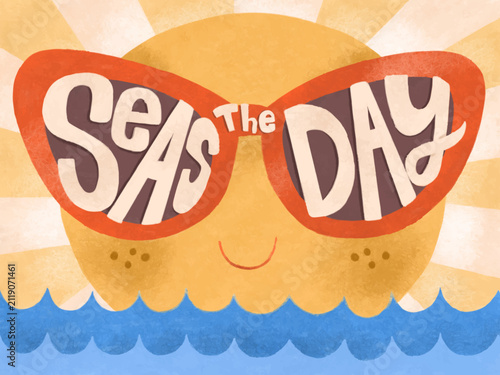 sun summer postcard signs sale poster with sunglasses handrawing texture
