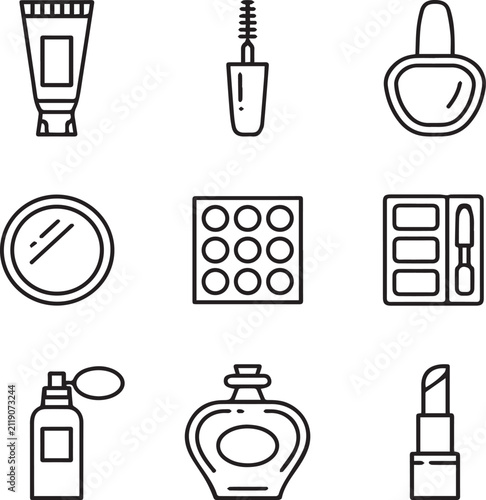 set of makeup icon vector image