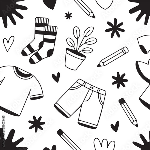 seamless pattern with cosmetics vector