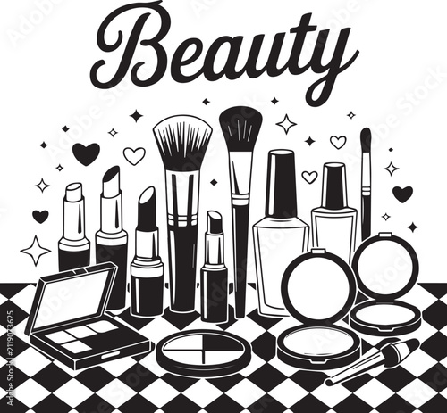 set of cosmetics vector image