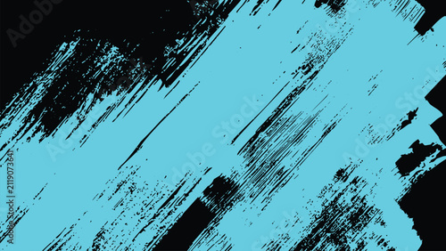 An irregular diagonal brushstroke of blue paint on a black background.