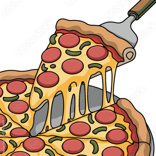 hand drawn pizza vector illustration