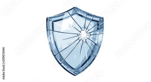 Cracked Shield Icon Broken Protection Symbol