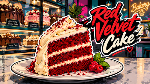 Red Velvet Cake Dessert Cream Frosting Bakery Sweet Food Delicious Homemade Baked