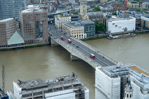 Photography London Bridge and Thames riverside from Sky Garden