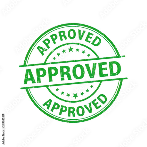 Green circular approved stamp icon