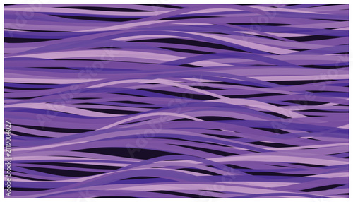 Abstract purple flowing wave lines on dark background, creative modern design, vector illustration.