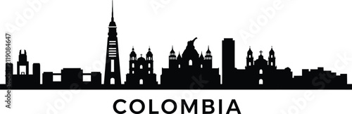 Colombia city skyline silhouette
