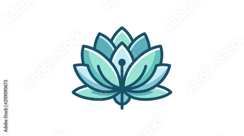 Minimalist Lotus Flower Vector Illustration